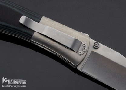 Kit Carson Custom Knife Blue G-10 Orange Peel Textured Titanium Linerlock - Image 5