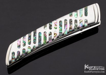 Koji Hara Custom Knife Abalone Inlaid Linerlock - Image 5