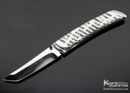 Koji Hara Custom Knife Abalone Inlaid Linerlock 11125