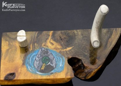 Hand Painted Mallard Duck Wood and Antler Knife Display - Image 2