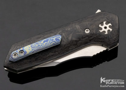 Peter Carey Custom Knife Zeke Marble Carbon Fiber, Flipper Prototype #2 - Image 3