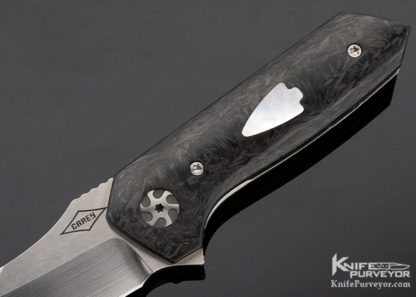 Peter Carey Custom Knife Zeke Marble Carbon Fiber, Flipper Prototype #2 - Image 2