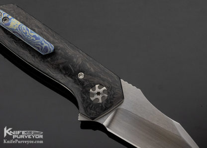 Peter Carey Custom Knife Zeke Marble Carbon Fiber, Flipper Prototype #2 - Image 5