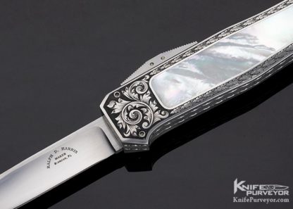 Ralph Dewey Harris Custom Knife Sole Authorship Engraved #001 Mother of Pearl Side Release OTF Automatic - Image 2