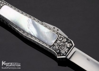 Ralph Dewey Harris Custom Knife Sole Authorship Engraved #001 Mother of Pearl Side Release OTF Automatic - Image 5