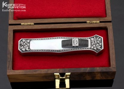 Ralph Dewey Harris Custom Knife Sole Authorship Engraved #001 Mother of Pearl OTF Automatic - Image 8