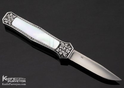 Ralph Dewey Harris Custom Knife Sole Authorship Engraved #001 Mother of Pearl OTF Automatic - Image 5