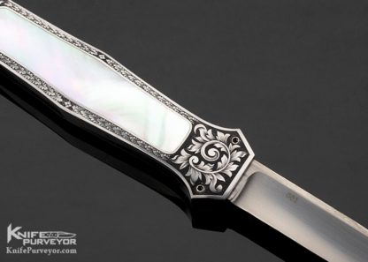 Ralph Dewey Harris Custom Knife Sole Authorship Engraved #001 Mother of Pearl OTF Automatic - Image 6