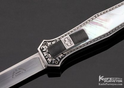 Ralph Dewey Harris Custom Knife Sole Authorship Engraved #001 Mother of Pearl OTF Automatic - Image 2