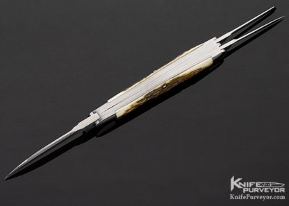 Reese Bose Custom Knife 3 Blade Stag Whittler Slip Joint #6 Spine