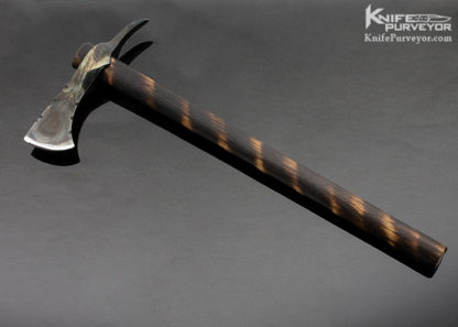 Robert Lindsey Custom Knife Standard Traditional Tomahawk Hickory Hardwood Fire Hardened Hand Polished Finished with Bees Wax and O1 Tool Steel with Oil Blued Finish
