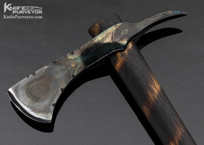 Robert Lindsey Custom Knife Standard Traditional Tomahawk Hickory Hardwood Fire Hardened Hand Polished Finished with Bees Wax and O1 Tool Steel with Oil Blued Finish - Image 2