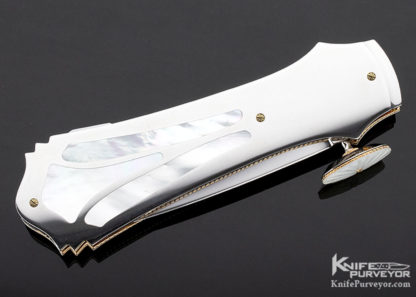 Salvatore Puddu Custom Knife Mother of Pearl "Jim Schmidt Tribute" Lockback Dagger - Image 3