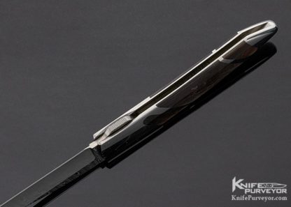 Scott Sawby Custom Knife Damasteel & Black Lip Pearl Selflock Skimmer - Image 7