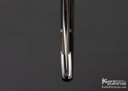 Scott Sawby Custom Knife Damasteel & Black Lip Pearl Selflock Skimmer - Image 9