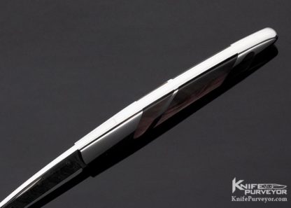 Scott Sawby Custom Knife Damasteel & Black Lip Pearl Selflock Skimmer - Image 6