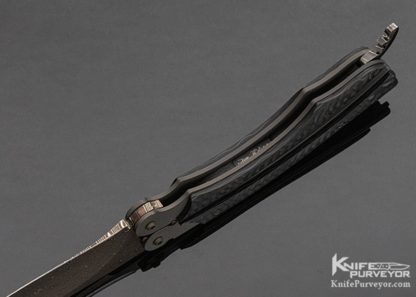 Stan Wilson Custom Knife Carbon Fiber & Damascus Balisong - Image 8