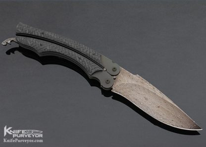Stan Wilson Custom Knife Carbon Fiber & Damascus Balisong - Image 4
