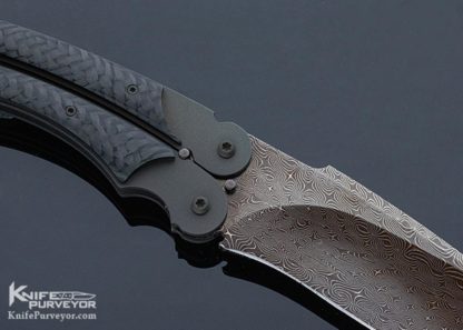 Stan Wilson Custom Knife Carbon Fiber & Damascus Balisong - Image 5