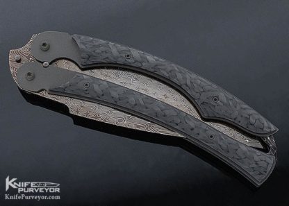Stan Wilson Custom Knife Carbon Fiber & Damascus Balisong - Image 6