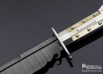 Steve Rapp Custom Knife Blade Show 2021 "Best Bowie" South Sea Gold Lip Pearl and Mother of Pearl Kimball Bowie - Image 3