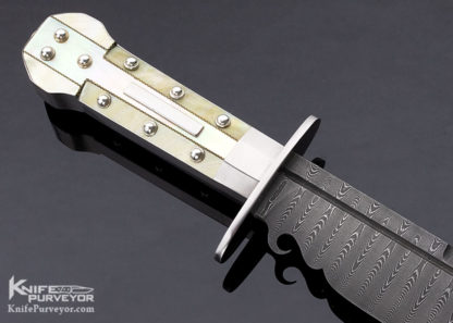 Steve Rapp Custom Knife Blade Show 2021 "Best Bowie" South Sea Gold Lip Pearl and Mother of Pearl Kimball Bowie - Image 5