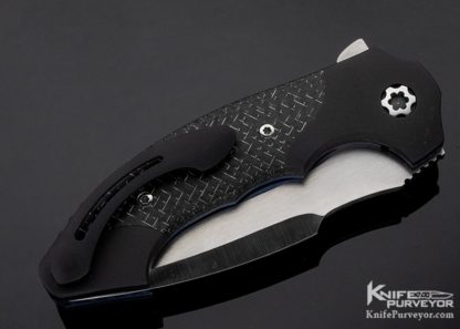 Todd Fischer Sr. Custom Knife Lightning Strike Carbon Fiber Mini Archangel Liner Lock Flipper - Image 3