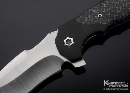 Todd Fischer Sr. Custom Knife Lightning Strike Carbon Fiber Mini Archangel Liner Lock Flipper - Image 2