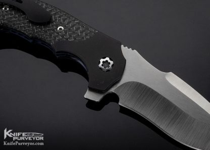 Todd Fischer Sr. Custom Knife Lightning Strike Carbon Fiber Mini Archangel Liner Lock Flipper - Image 5