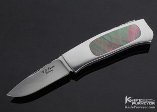 WD Pease Custom Knife Black Lip Pearl Interframe Lockback 14545
