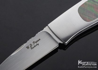 WD Pease Custom Knife Black Lip Pearl Interframe Lockback - Image 2