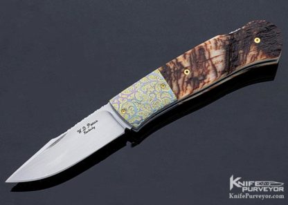 WD Pease Custom Knife Horn Lockback 11037 Open
