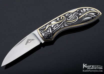 Warren Osborne Custom Knife Wharncliff Lockback Engraved by Ron Skaggs 11019 Open