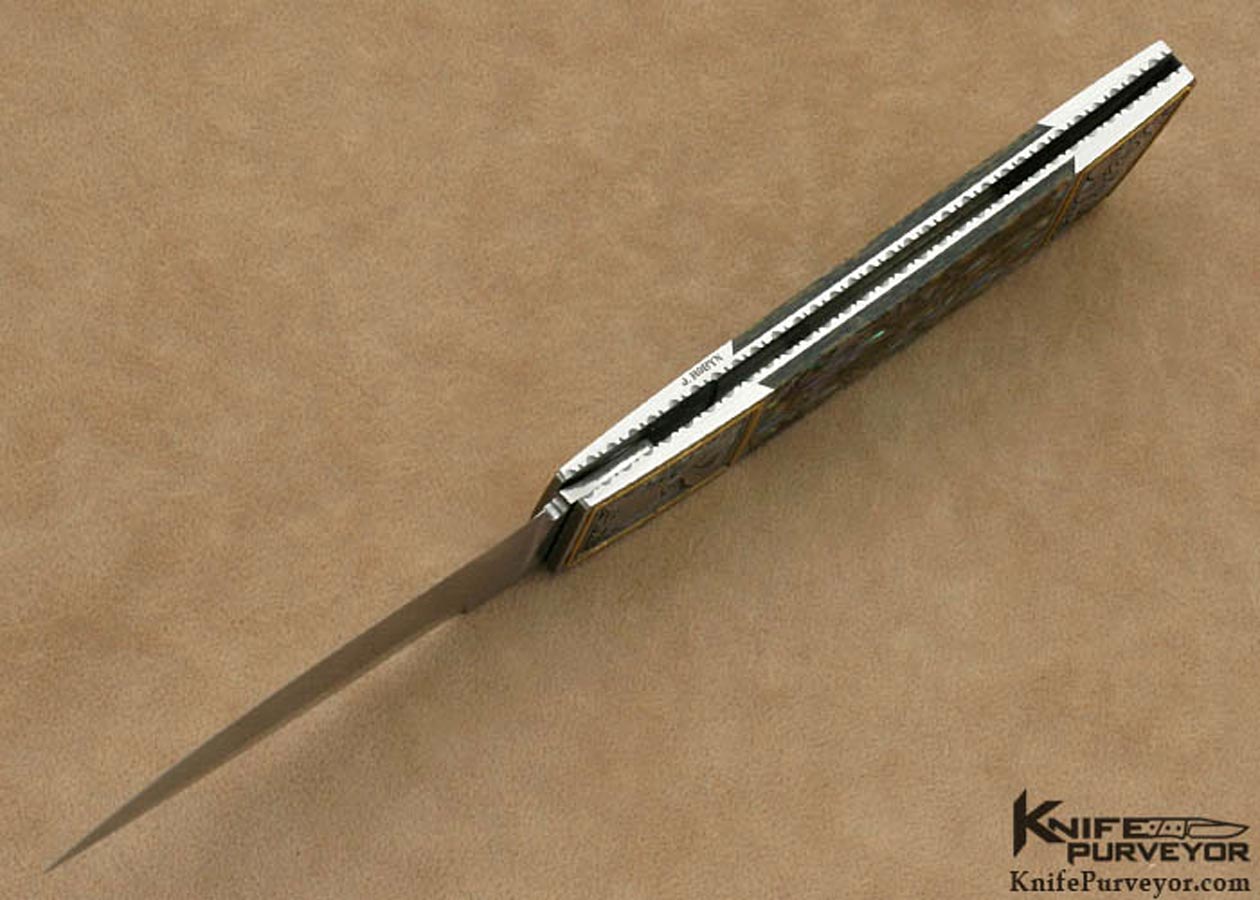 Frank Centofante Custom Knife Jon Robyn Engraved Abalone Side Lock (Featured in a Video) - Image 8