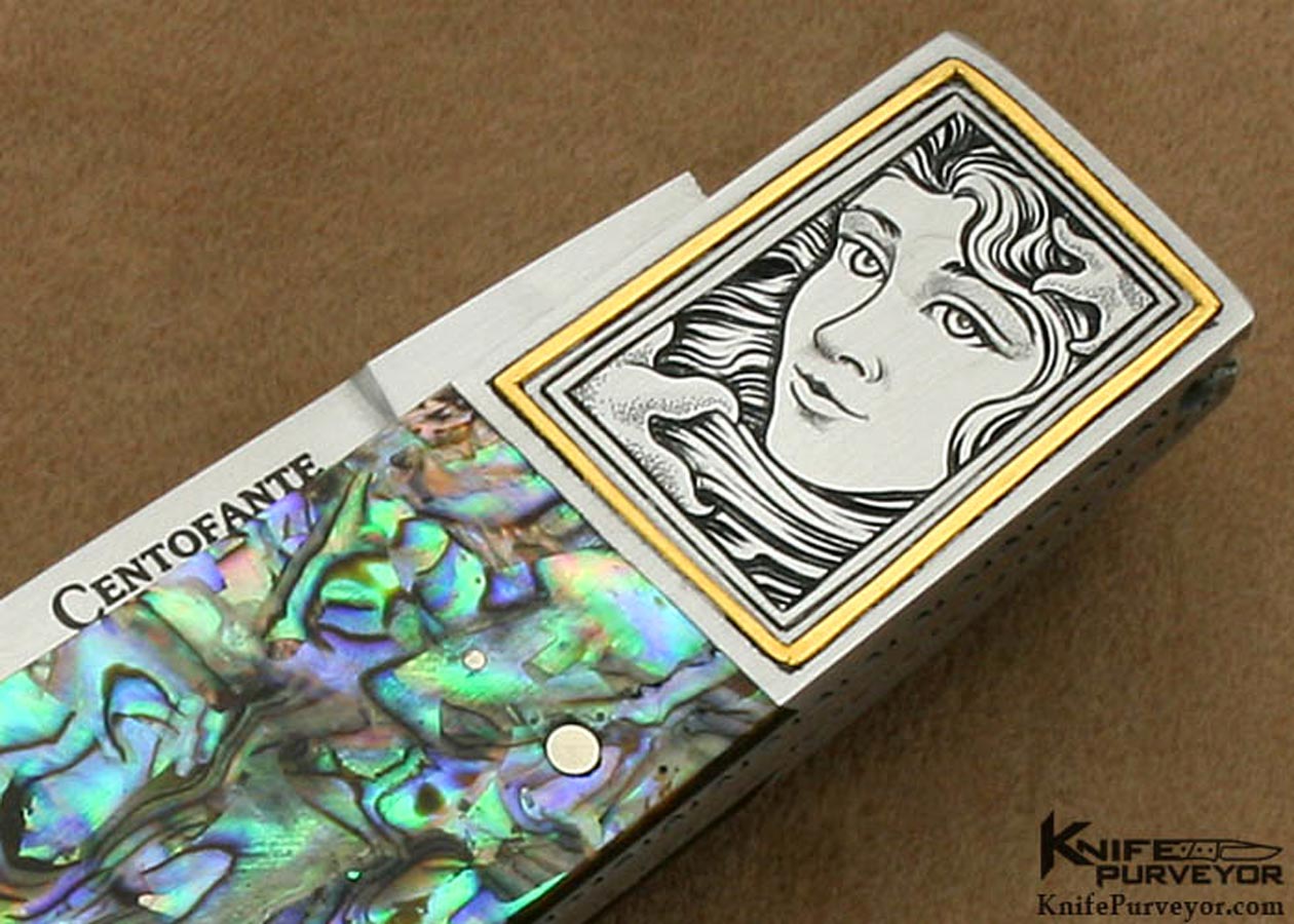 Frank Centofante Custom Knife Jon Robyn Engraved Abalone Side Lock (Featured in a Video) - Image 5