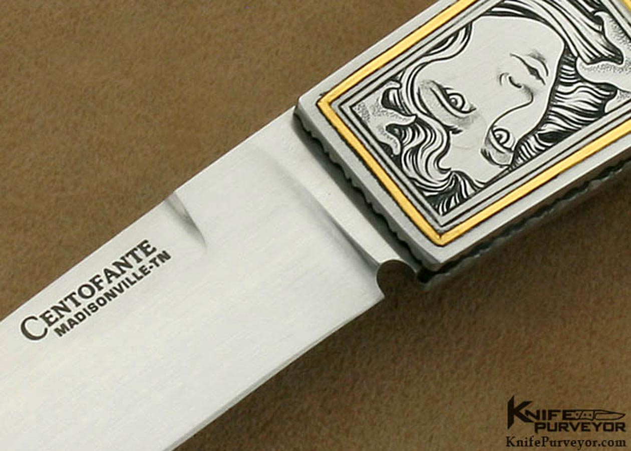 Frank Centofante Custom Knife Jon Robyn Engraved Abalone Side Lock (Featured in a Video) - Image 2