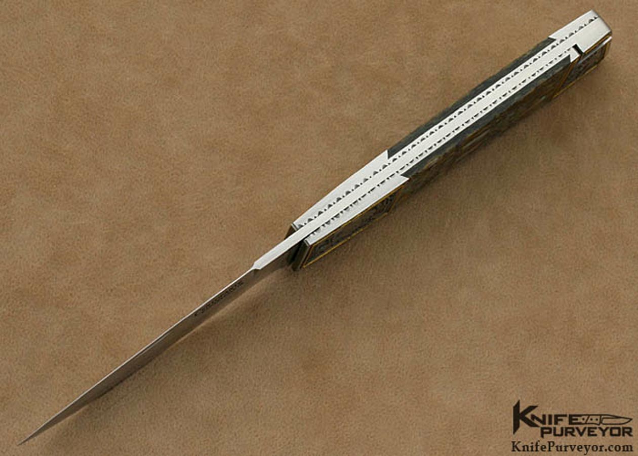 Frank Centofante Custom Knife Jon Robyn Engraved Abalone Side Lock (Featured in a Video) - Image 6