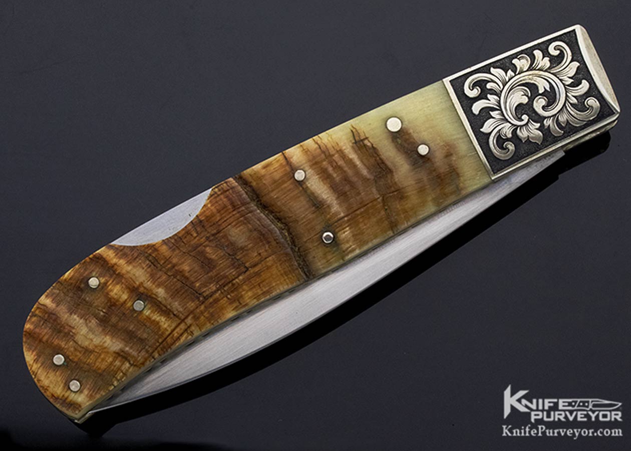Frank Centofante Custom Knife Loveless Design Ramshorn Lockback Engraved by David Perdue - Image 3