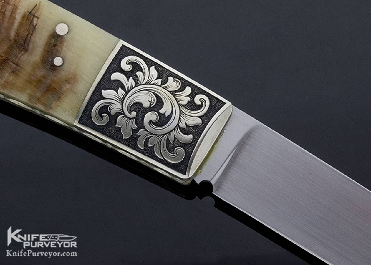 Frank Centofante Custom Knife Loveless Design Ramshorn Lockback Engraved by David Perdue - Image 5