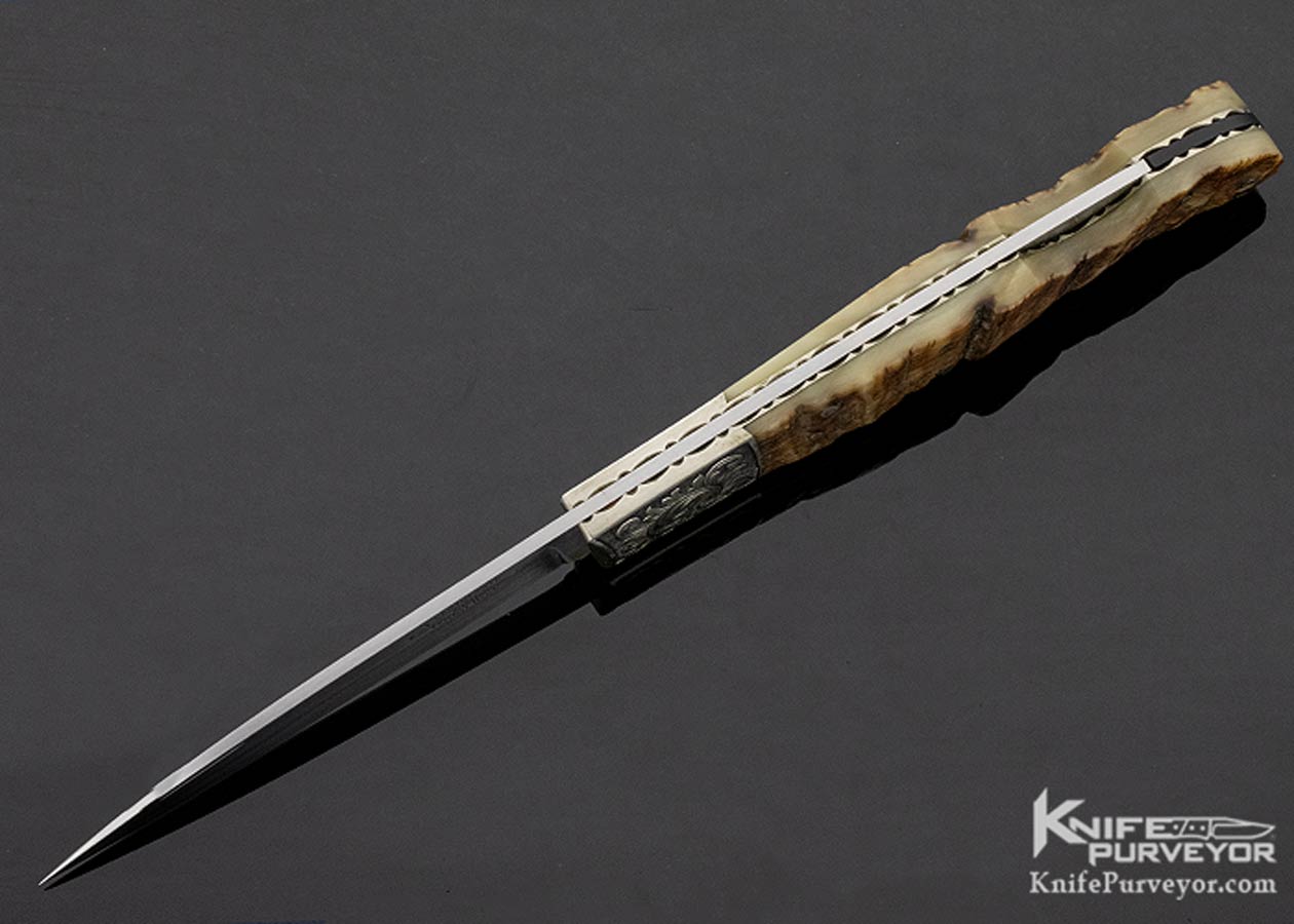 Frank Centofante Custom Knife Loveless Design Ramshorn Lockback Engraved by David Perdue - Image 6