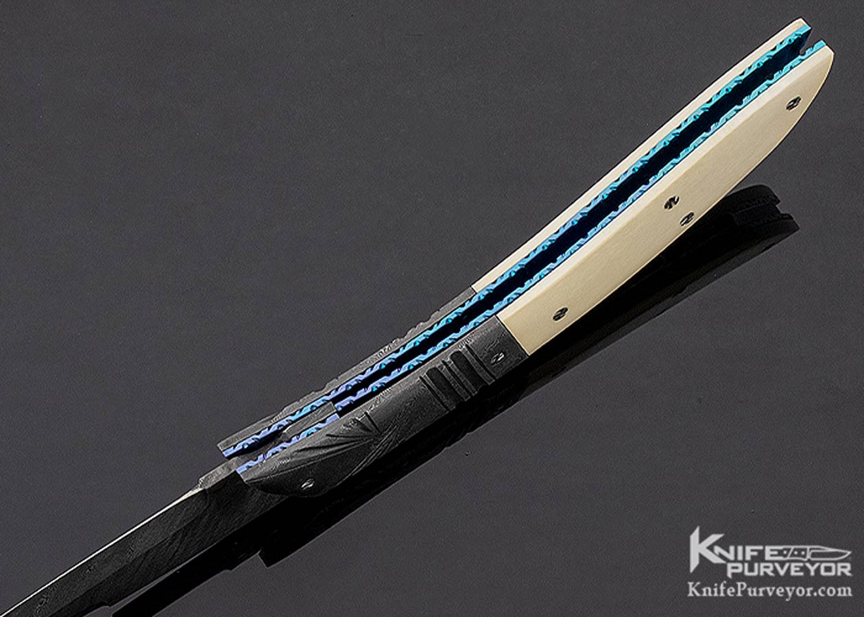 George Dailey Custom Knife Damascus & Mammoth Automatic Linerlock - Image 8
