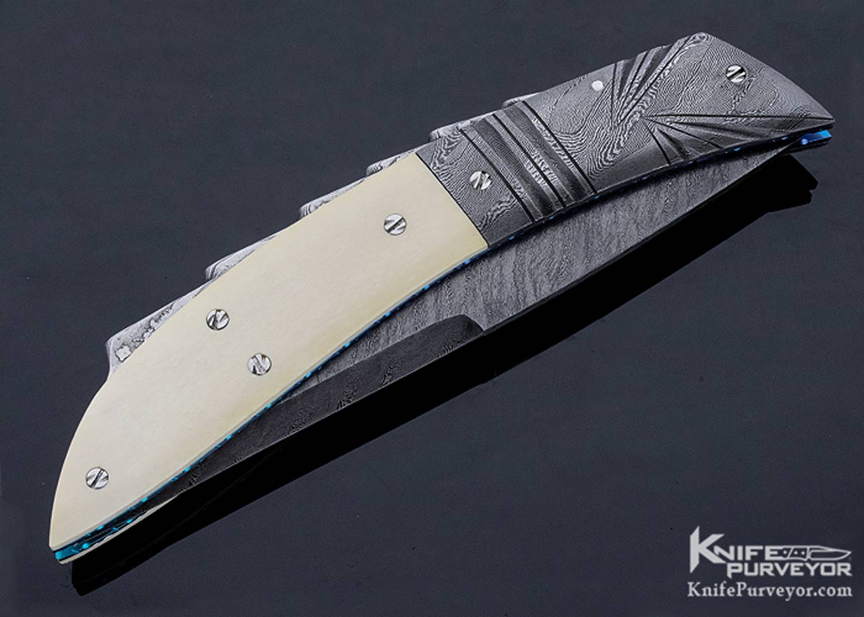 George Dailey Custom Knife Damascus & Mammoth Automatic Linerlock - Image 4