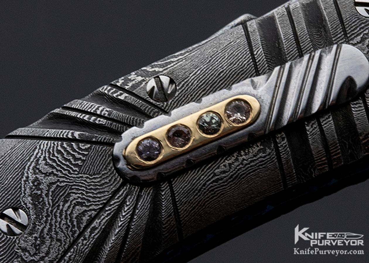 George Dailey Custom Knife Damascus & Mammoth Automatic Linerlock - Image 3