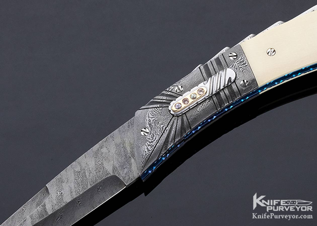 George Dailey Custom Knife Damascus & Mammoth Automatic Linerlock - Image 2
