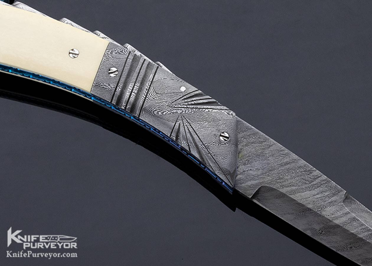 George Dailey Custom Knife Damascus & Mammoth Automatic Linerlock - Image 6