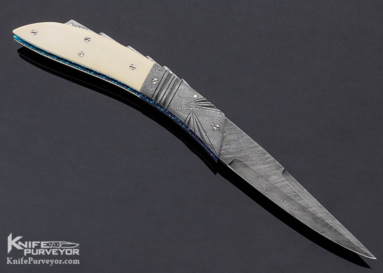 George Dailey Custom Knife Damascus & Mammoth Automatic Linerlock - Image 5
