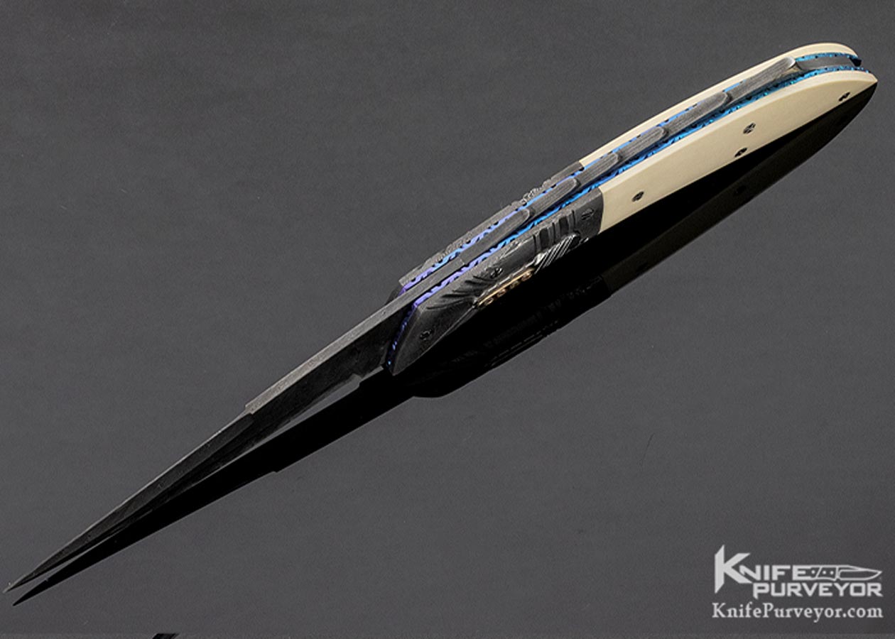 George Dailey Custom Knife Damascus & Mammoth Automatic Linerlock - Image 7