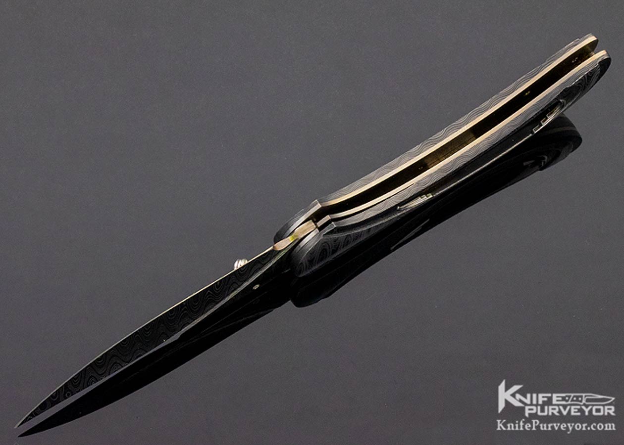 Matthew Lerch Custom Knife Black Lip Pearl & Damascus "Richfield" Assisted Opener Linerlock - Image 7