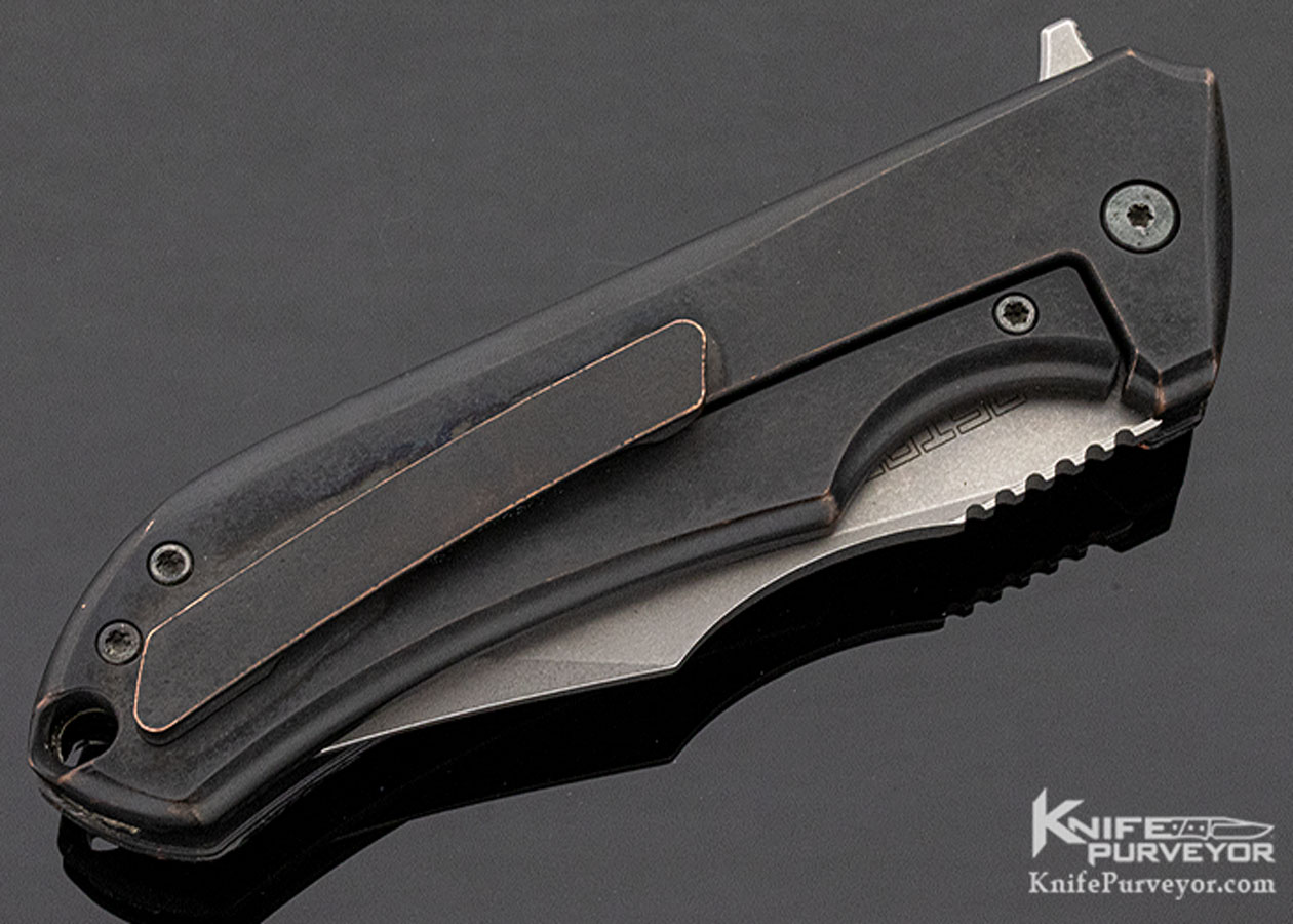 Michael Zieba Folding Knife Framelock S3 Carbon and Copper Nitro-V Steel - Image 3