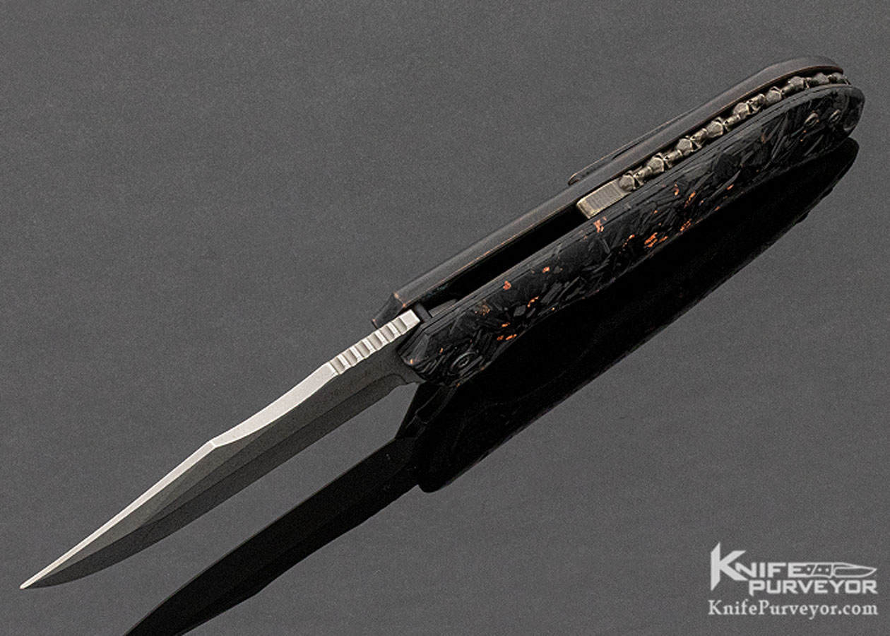 Michael Zieba Folding Knife Framelock S3 Carbon and Copper Nitro-V Steel - Image 6